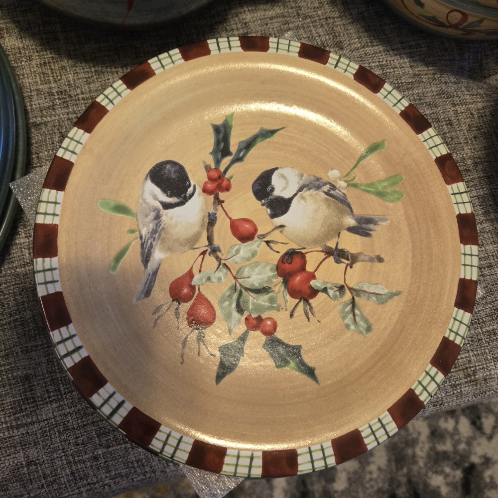 SOLD 19 piece Lenox Winter Greetings Everyday Chickadee by Catherine McClung